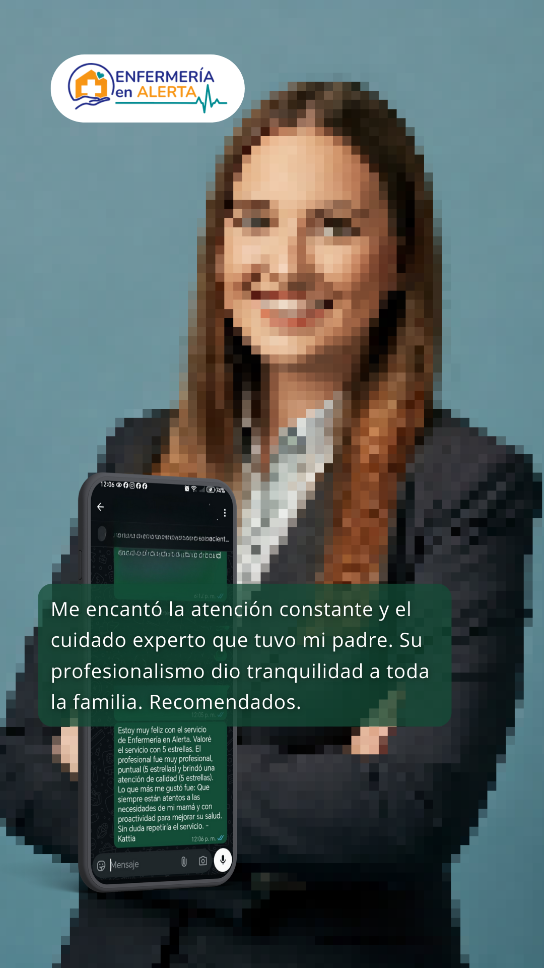 Testimonio de Diana sobre cuidados de enfermería a domicilio